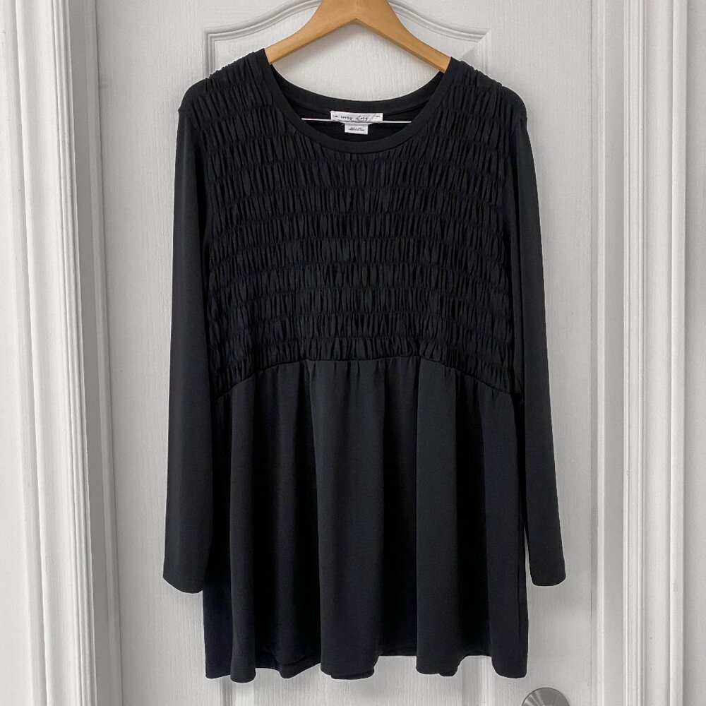 In Every Story Black Smocked Tunic Dress Size 1X